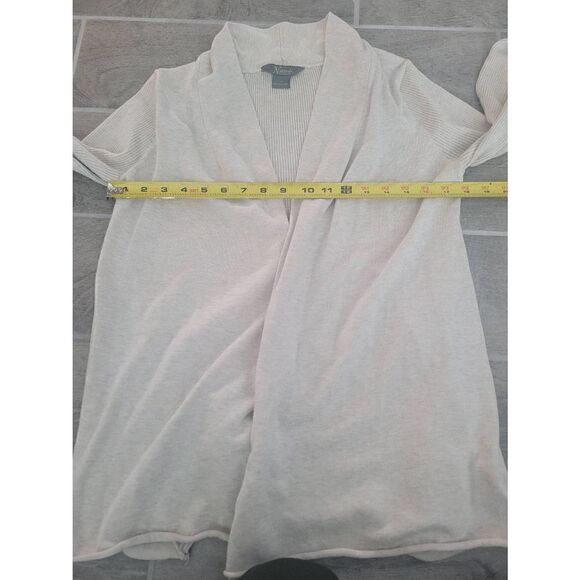 Natural Reflections Open Front Cardigan Sweater Beige Size Small/Medium - Picture 2 of 6